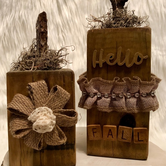 Farmhouse Wooden Pumpkins, Block Pumpkins, Rustic Pumpkins, Farmhouse Fall Decor - Picture 1 of 1